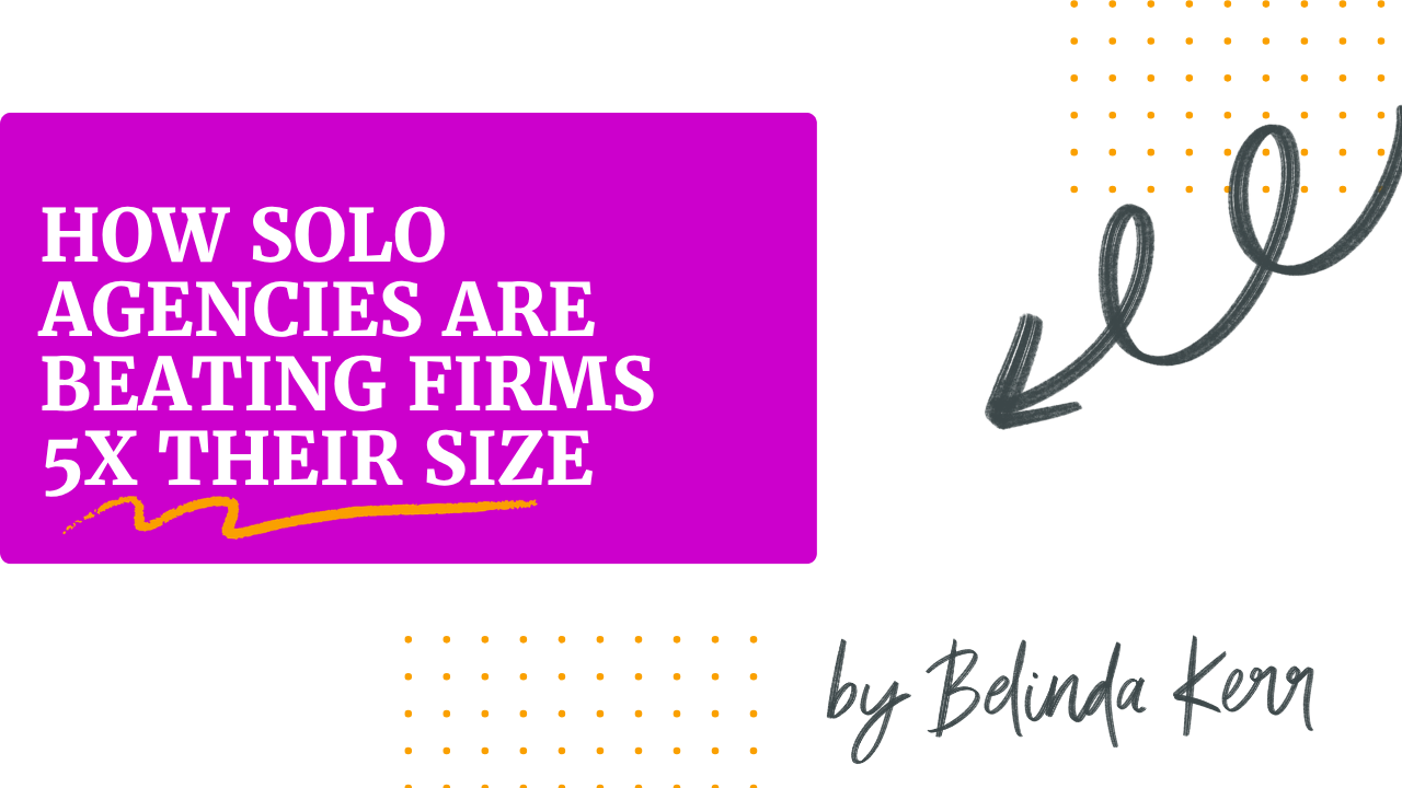 Blog post title graphic for "How Solo Agencies Are Beating Firms 5x Their Size" on Recruitment Garage